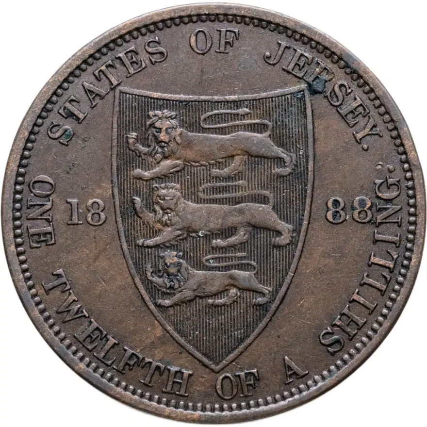 Джерси 1/12 шиллинга 1888, реверс