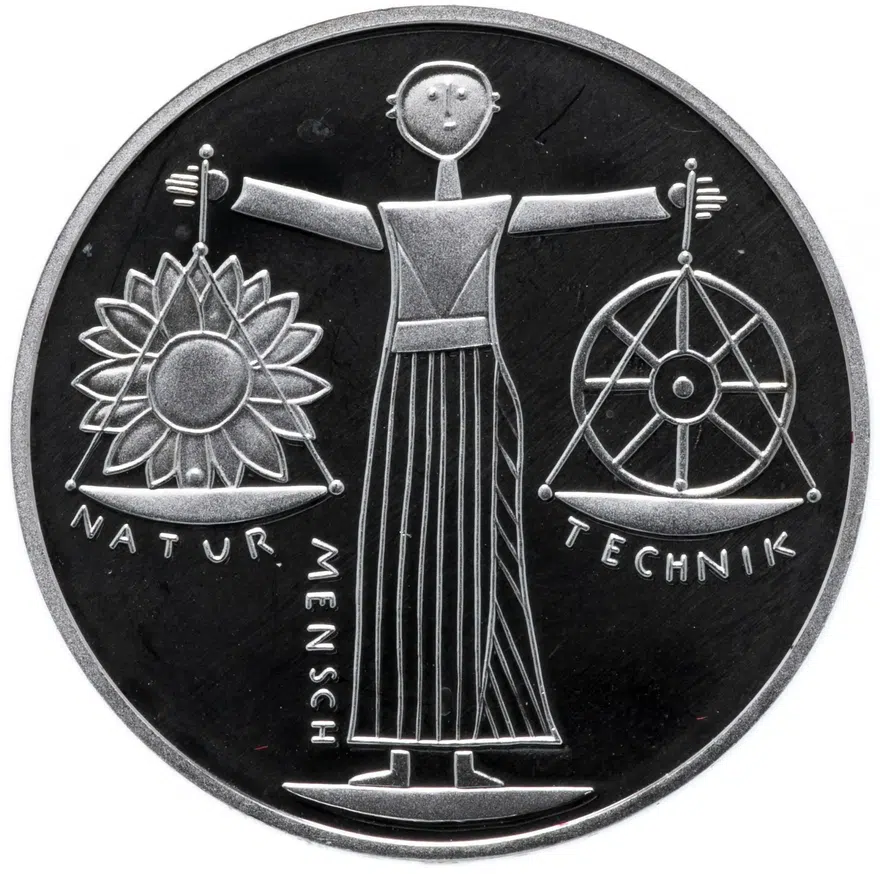 Германия 10 deutsche mark (марок) 2000   EXPO 2000 (Всемирная выставка ЭКСПО 2000 в Ганновере), аверс