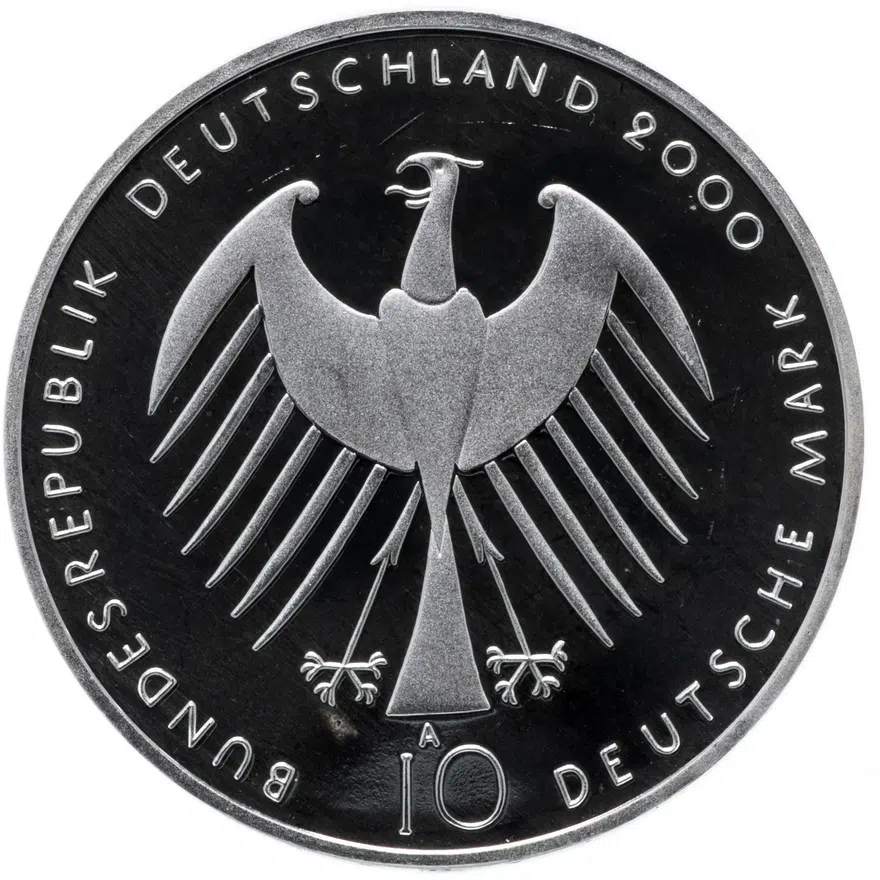 Германия 10 deutsche mark (марок) 2000   EXPO 2000 (Всемирная выставка ЭКСПО 2000 в Ганновере), реверс