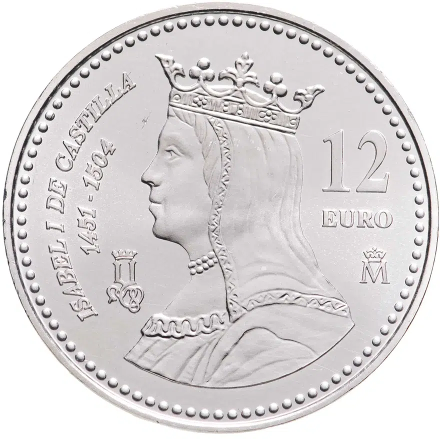 Испания 12 евро (euro) 2004 500 лет со дня смерти Изабеллы I, аверс