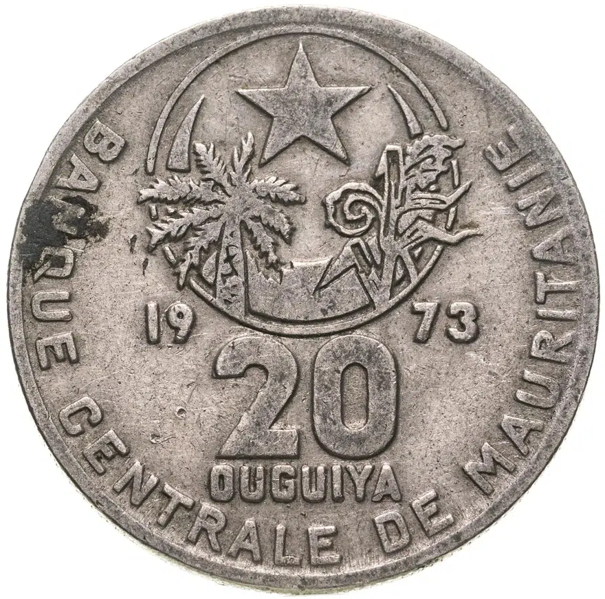 Мавритания 20 угий (ouguiya) 1973, реверс