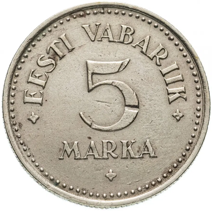 Эстония 5 марок 1924, реверс