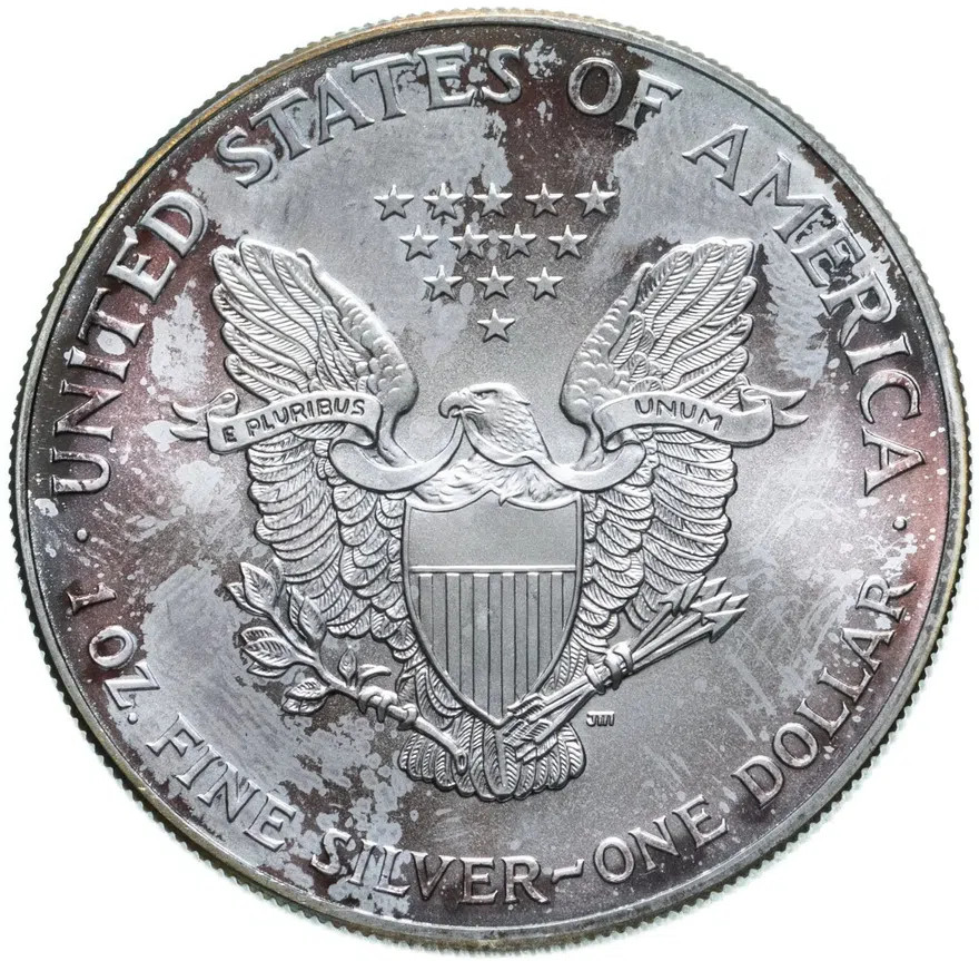 США 1 доллар (dollar) 2001 "Американский серебряный орёл" Без отметки монетного двора, реверс