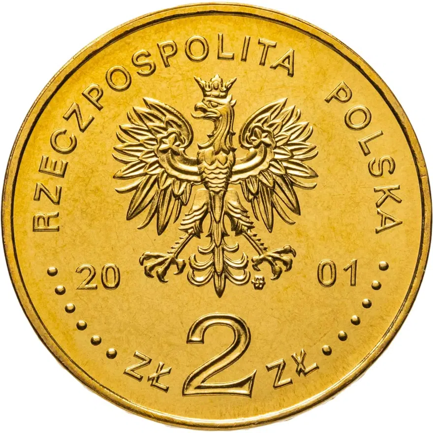 Польша 2 злотых (zlote) 2001  Польские путешественники - Михал Седлецкий (1873-1940), реверс