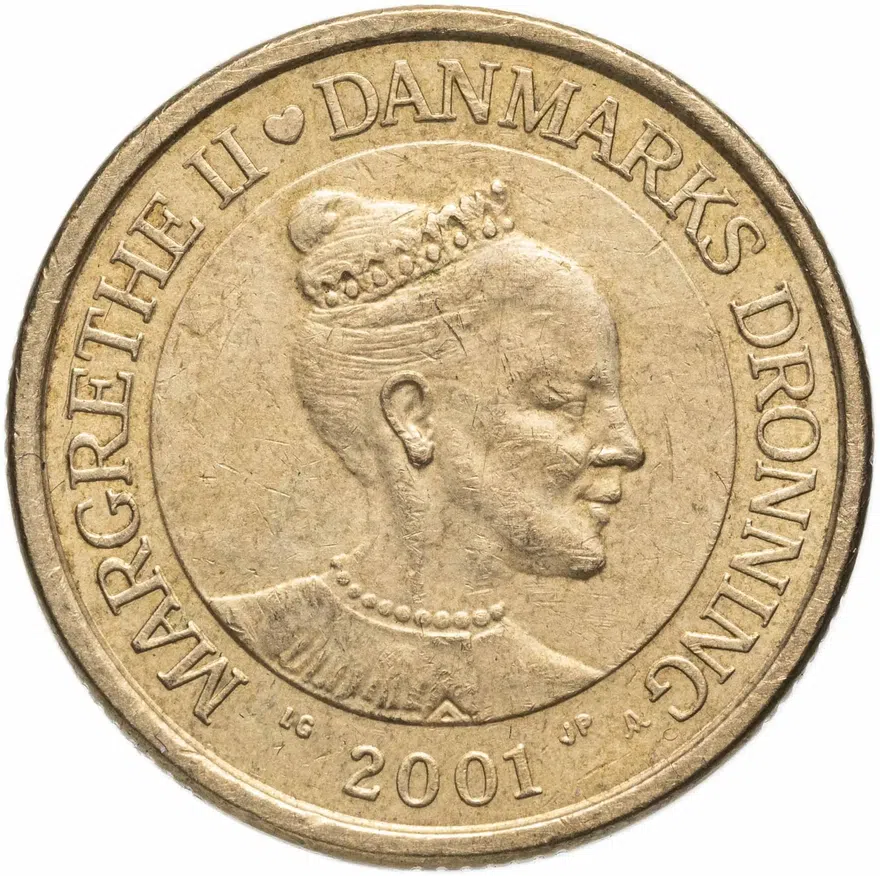 Дания 20 крон (kroner) 2001, реверс