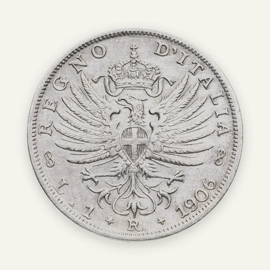 Италия 1 лира (lira) 1906, реверс