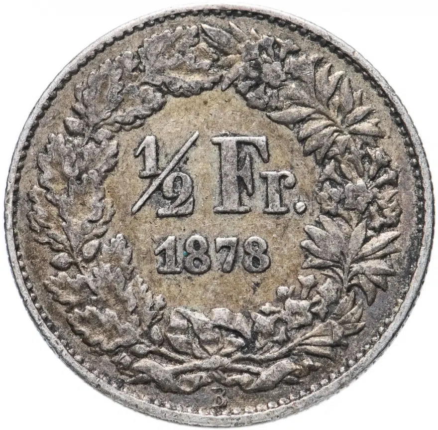 Швейцария 1/2 франка (franc) 1878