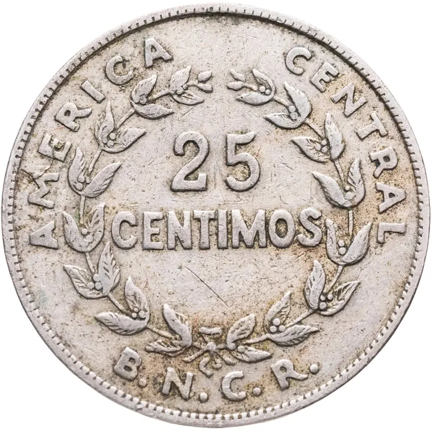 Коста-Рика 25 сентимо (centimos) 1948, реверс