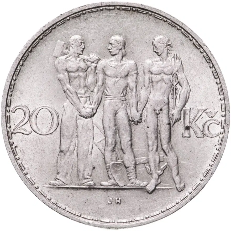 Чехословакия 20 крон (korun) 1933, реверс