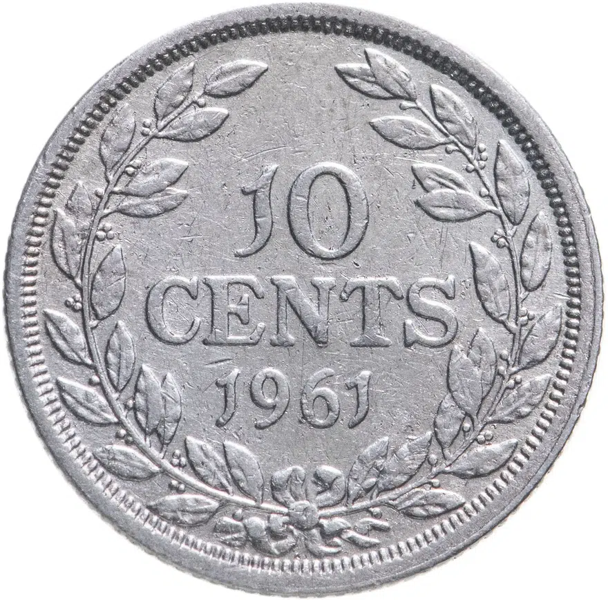 Либерия 10 центов (cents) 1961, аверс