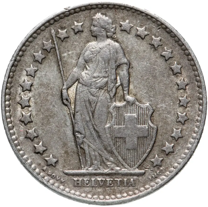 Швейцария 1/2 франка 1946, реверс