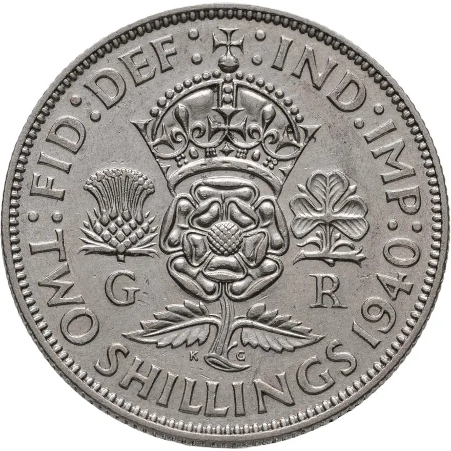 Великобритания 2 шиллинга (флорин, shillings) 1940