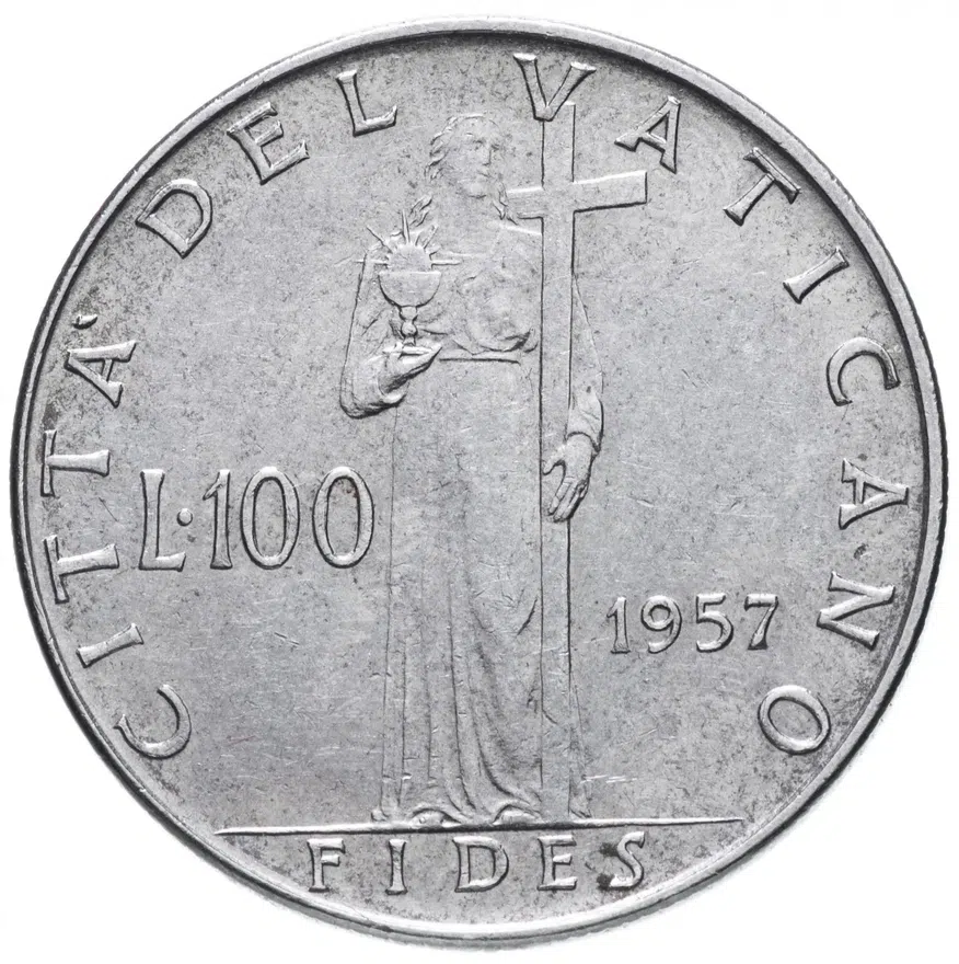 Ватикан 100 лир (lire) 1957