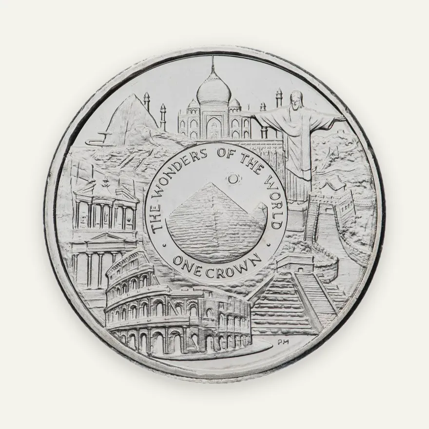 Остров Мэн 1 крона (crown) 2008 "Чудеса света", аверс