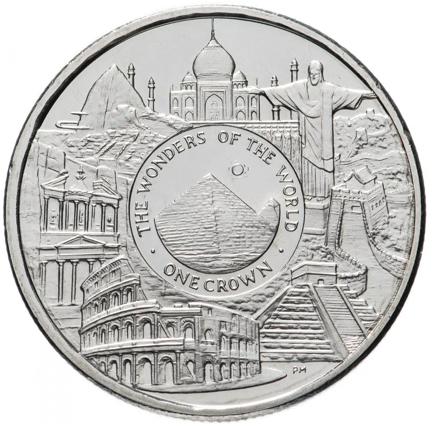 Остров Мэн 1 крона (crown) 2008 "Чудеса света", реверс