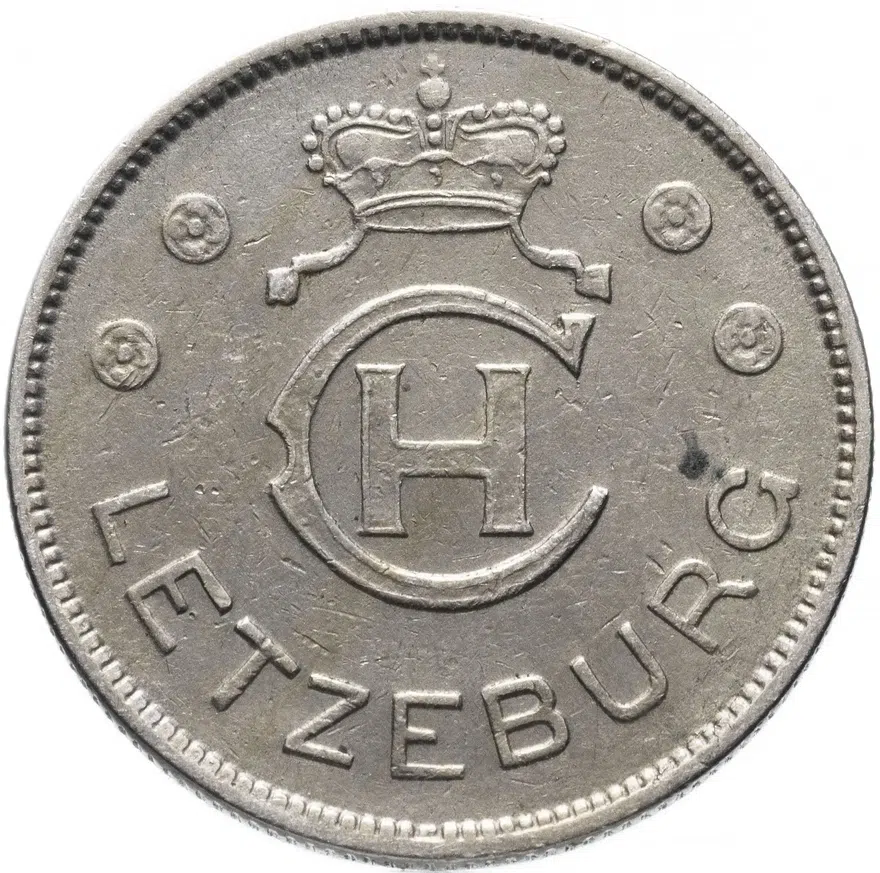Люксембург 1 франк (franc) 1939, реверс