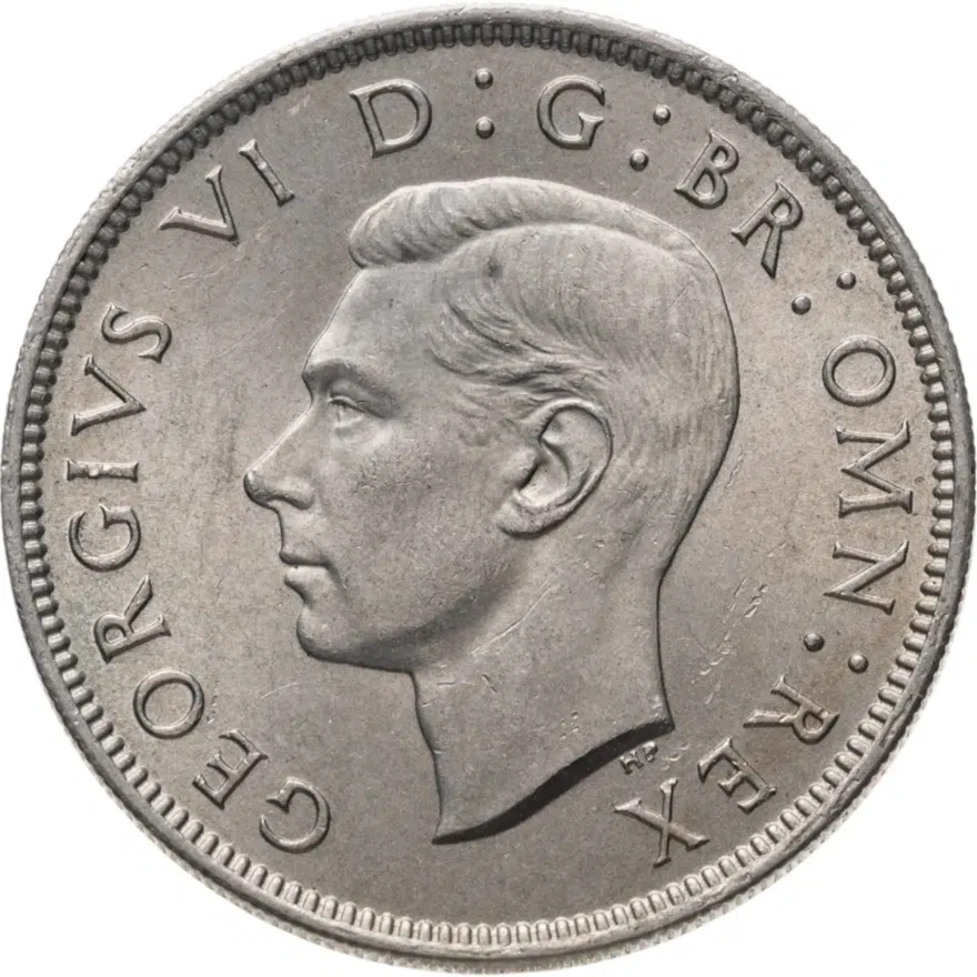 Великобритания 2 шиллинга (флорин, shillings) 1947-1951, аверс
