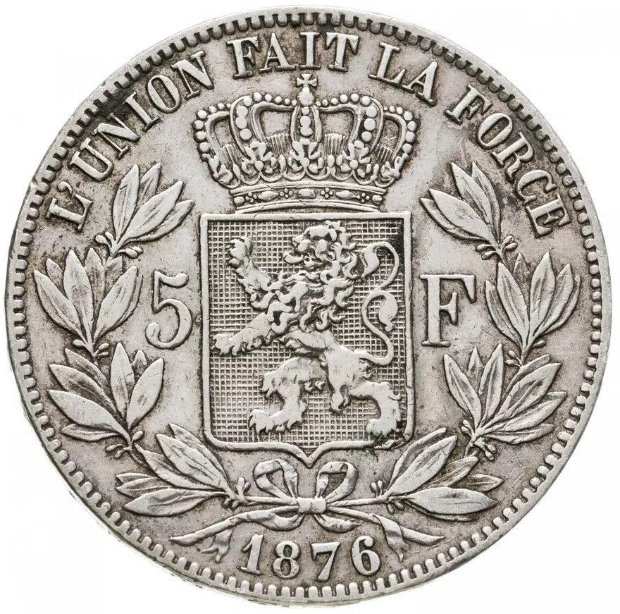 Бельгия 5 франков 1876