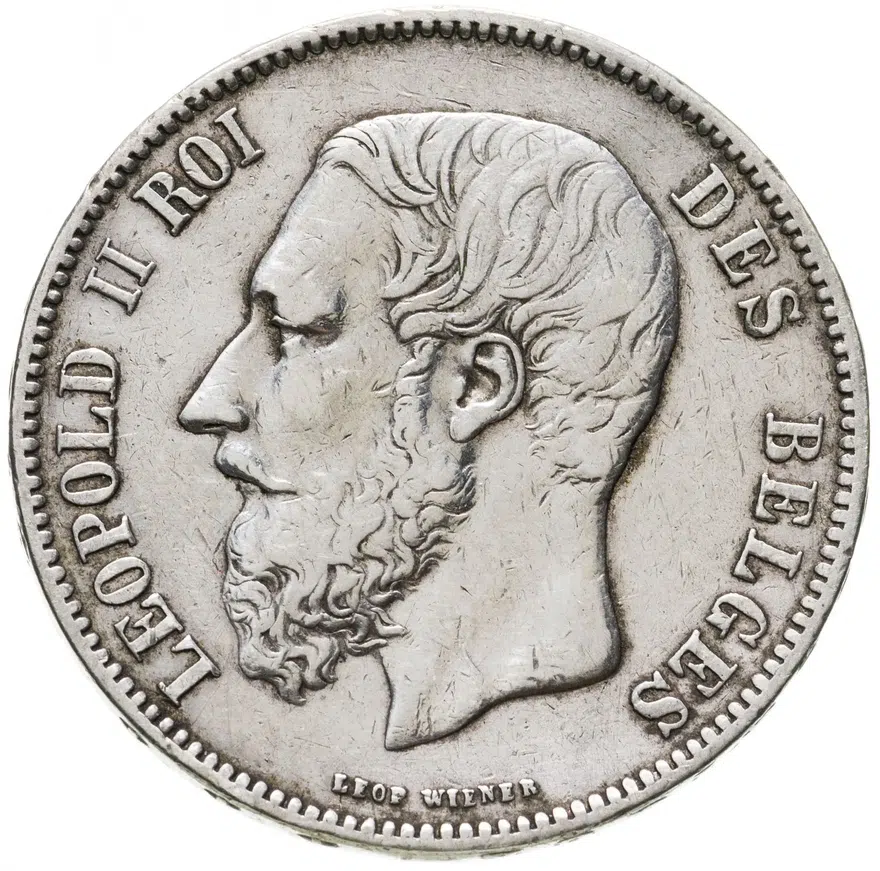 Бельгия 5 франков 1876, реверс