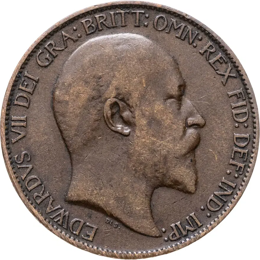 Великобритания 1/2 пенни (penny) 1908, аверс
