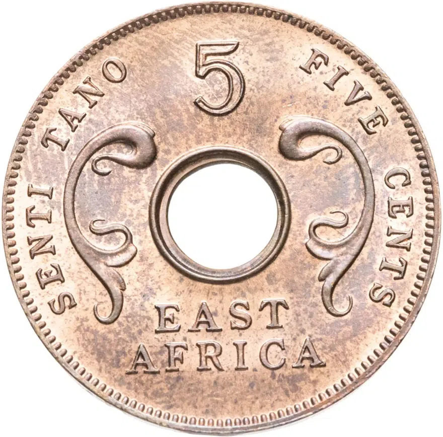 Британская Восточная Африка 5 центов (cents) 1964, реверс