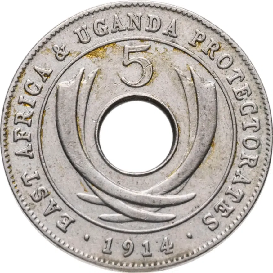 Британская Восточная Африка и Уганда 5 центов (cents) 1914