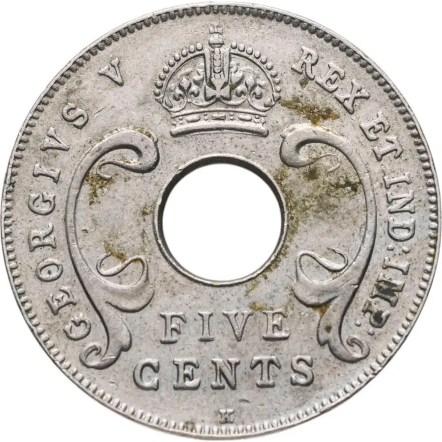 Британская Восточная Африка и Уганда 5 центов (cents) 1914, реверс