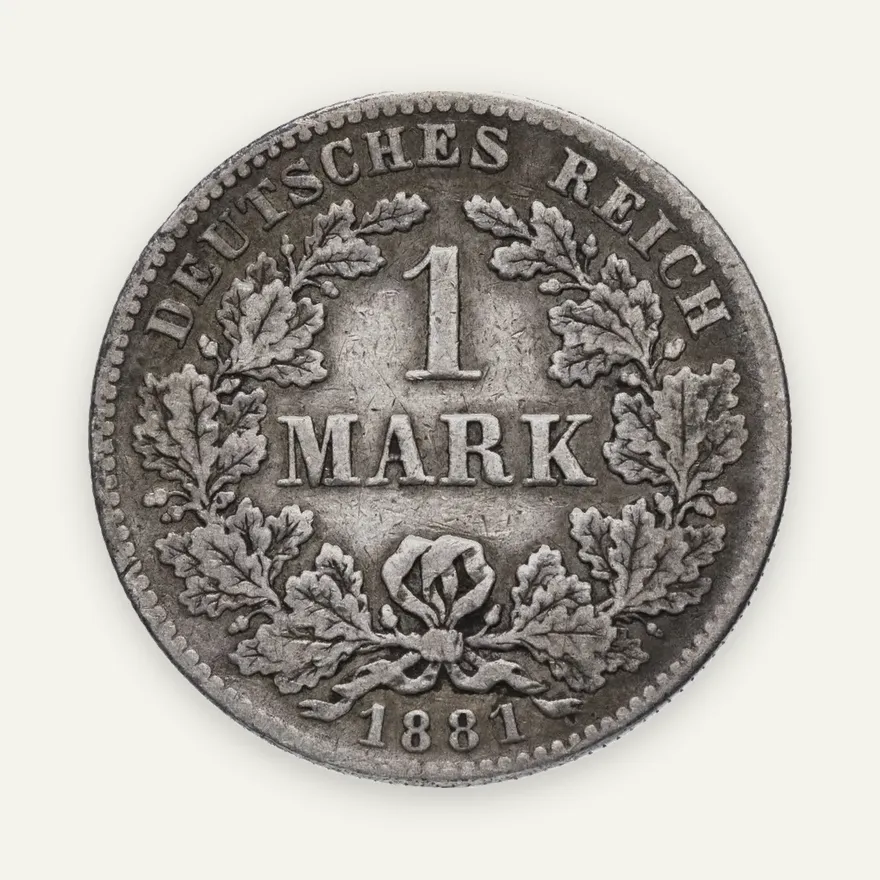 Германская Империя 1 марка 1881 F, реверс