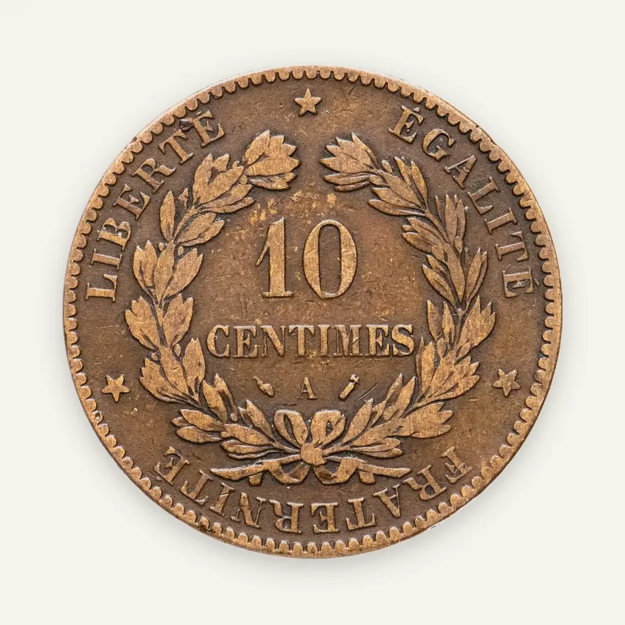 Франция 10 сантимов (centimes) 1888, аверс