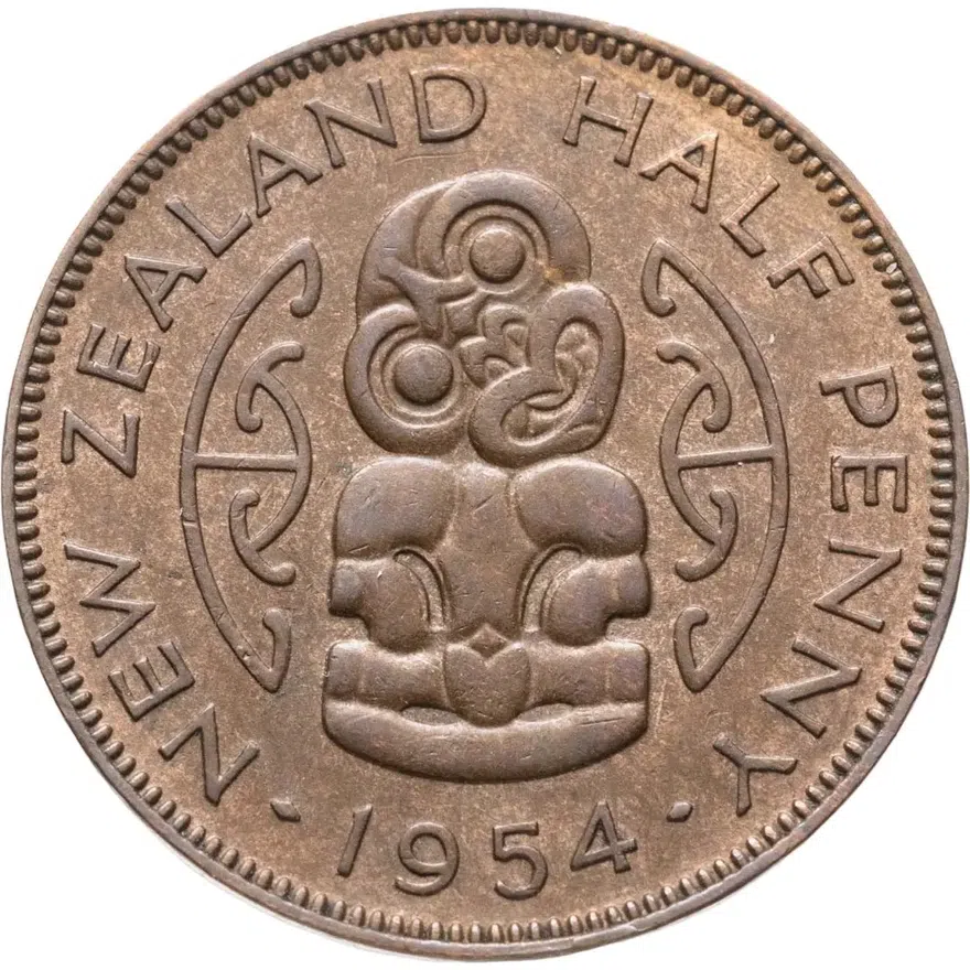Новая Зеландия 1/2 пенни (penny) 1954