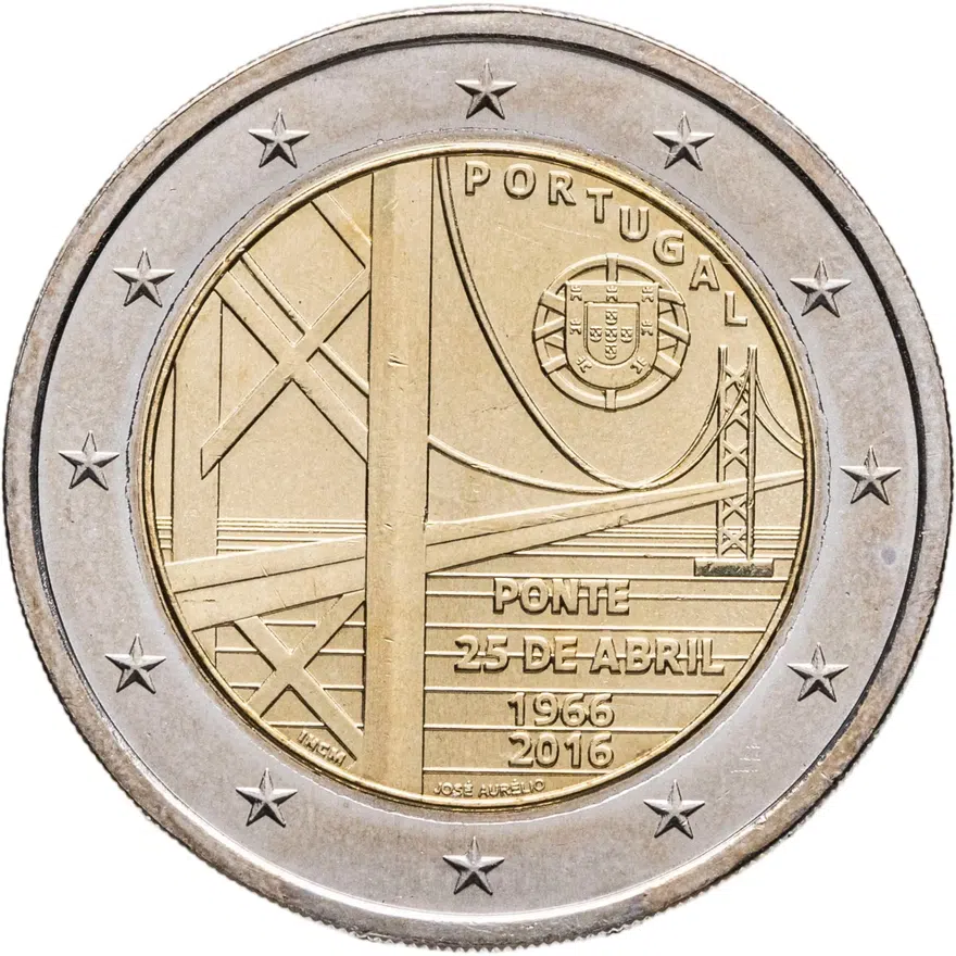 Португалия 2 евро 2016 Мост имени 25 апреля