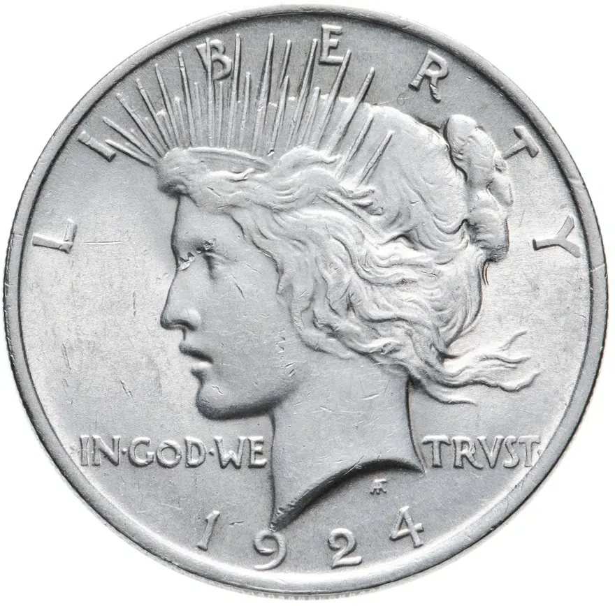 США 1 доллар (dollar) 1924 Peace Dollar (мирный доллар)