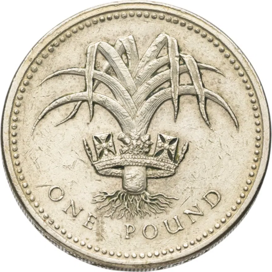Великобритания 1 фунт (pound) 1990, аверс