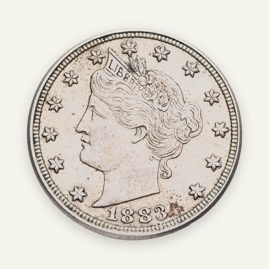 США 5 центов (cents) 1883  Liberty Nickel, без слова "cents", реверс