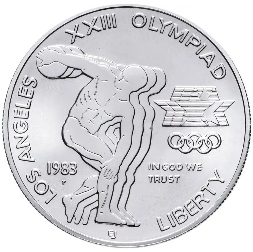 США 1 доллар (dollar) 1983 P "XXIII летние Олимпийские Игры - Дискобол", аверс