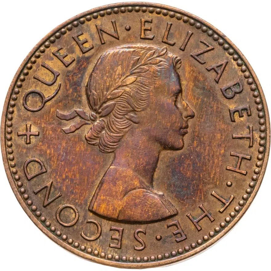 Новая Зеландия 1/2 пенни (penny) 1956, реверс