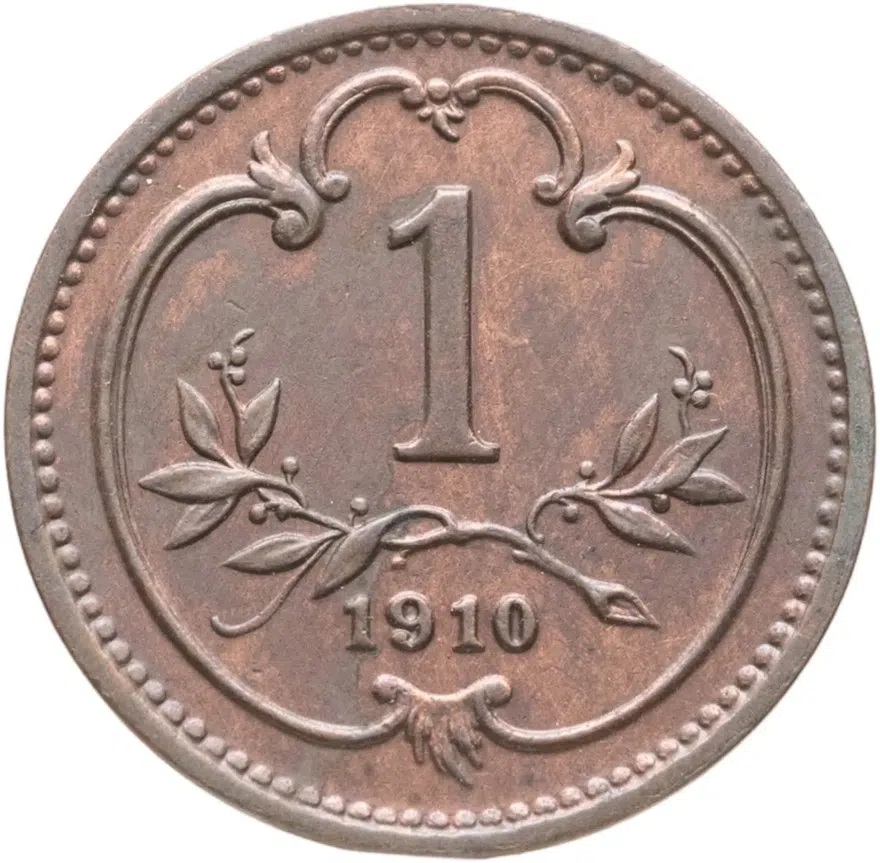 Австрия 1 геллер (heller) 1910