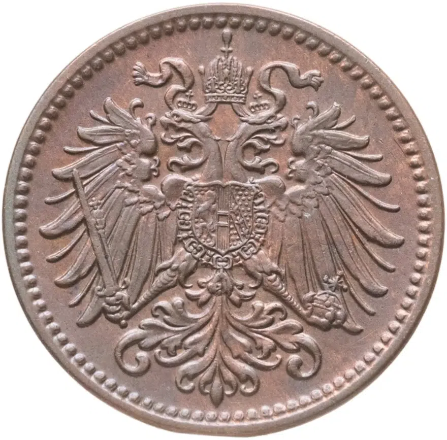 Австрия 1 геллер (heller) 1910, реверс