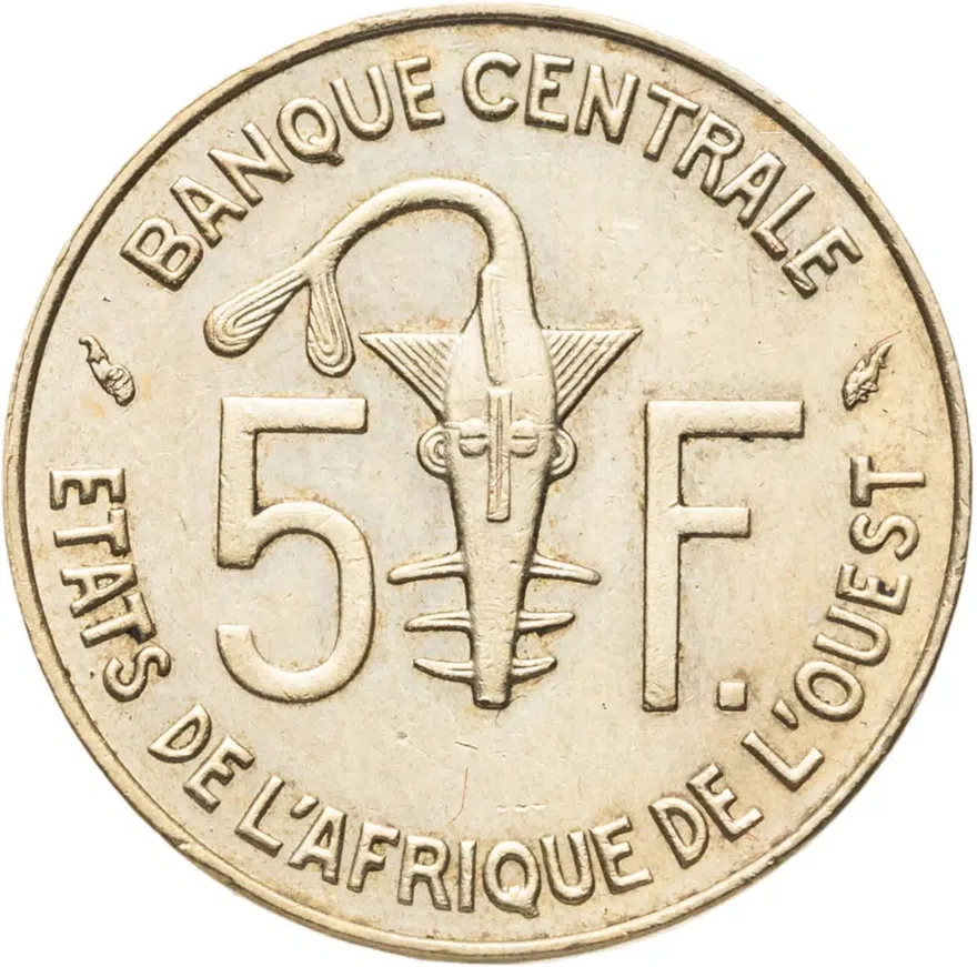 Западная Африка (BCEAO) 5 франков (francs) 1980