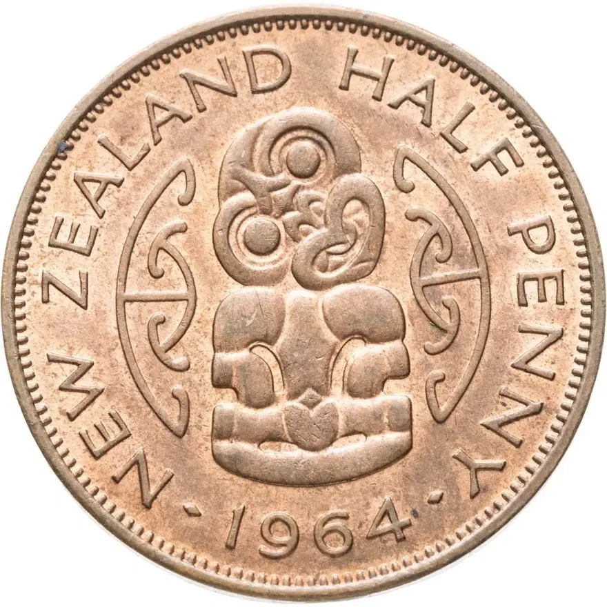Новая Зеландия 1/2 пенни (penny) 1964, аверс