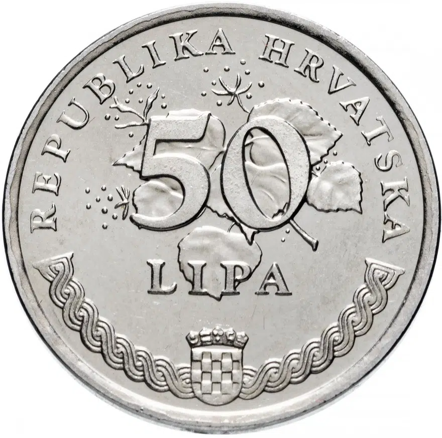 Хорватия 50 лип (lipa) 1996 "Европейский футбольный чемпионат, Великобритания 1996", реверс