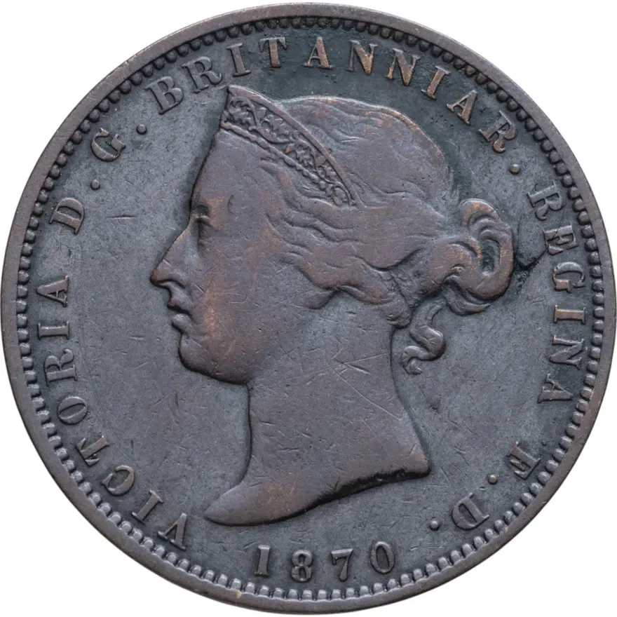 Джерси 1/13 шиллинга (shilling) 1870, аверс