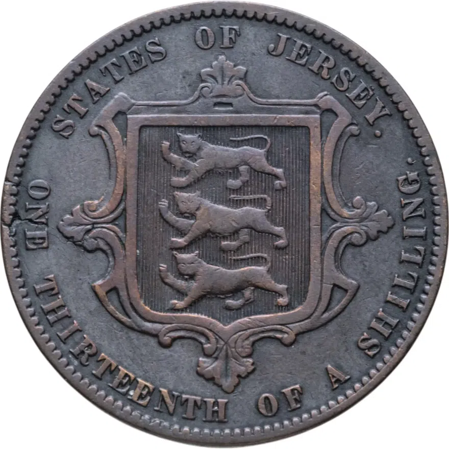 Джерси 1/13 шиллинга (shilling) 1870, реверс