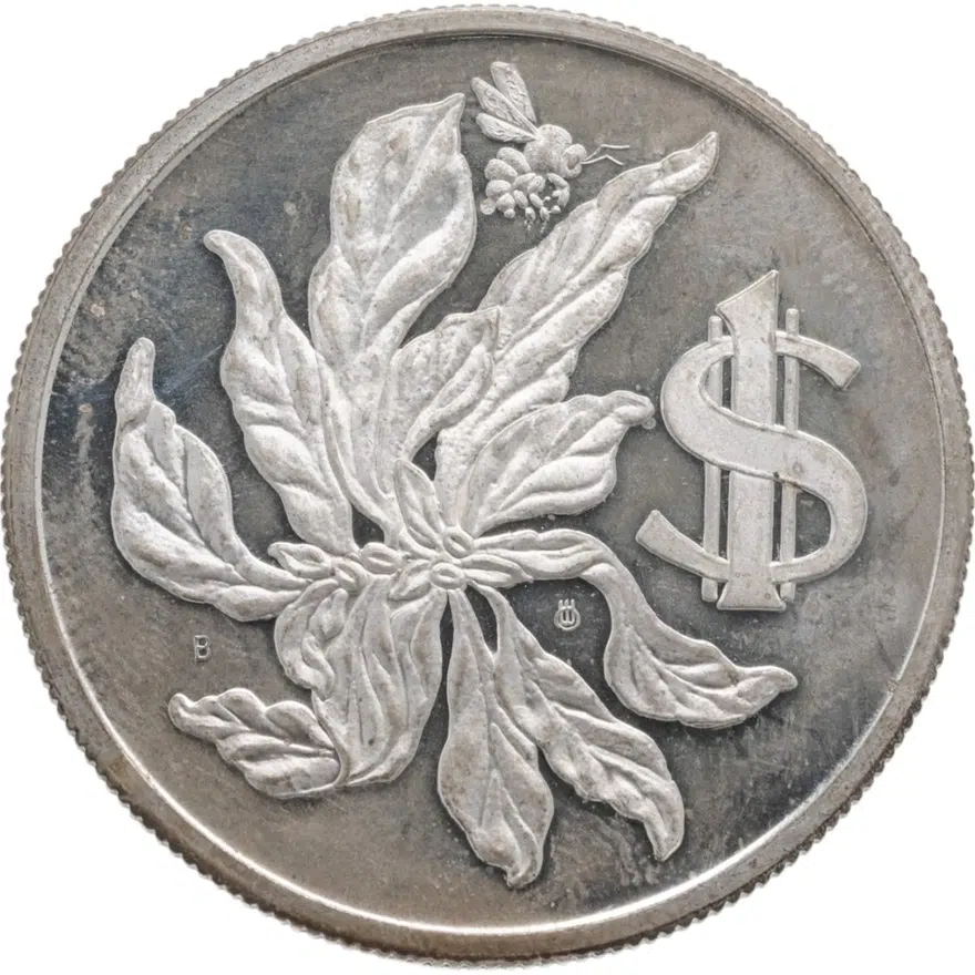 Каймановы острова 1 доллар (dollar) 1974, реверс