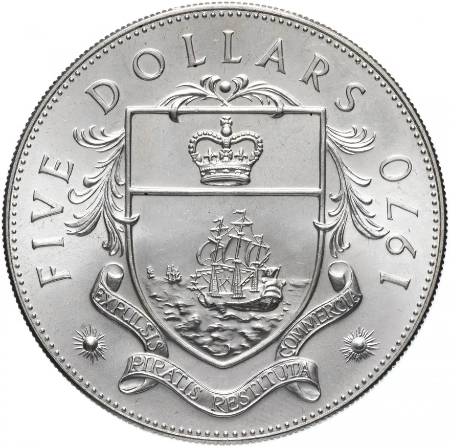 Багамы 5 долларов (dollars) 1970