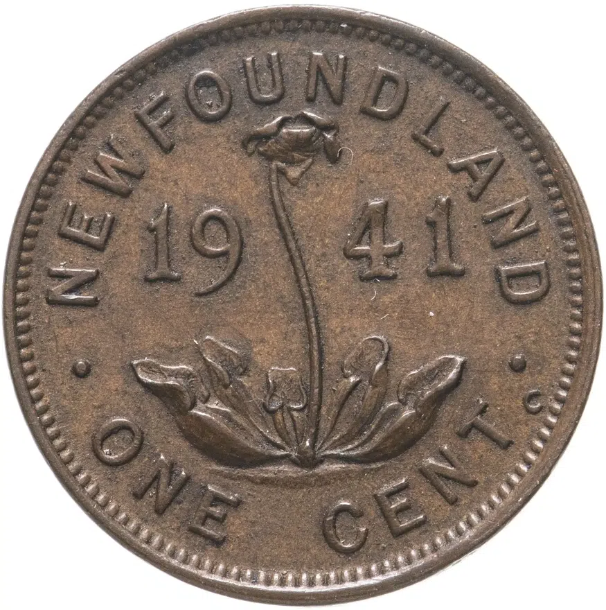 Ньюфаундленд 1 цент (cent) 1941, реверс