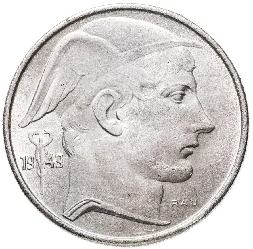 Бельгия 20 франков (francs) 1949 Надпись на голландском - 'BELGIE', реверс