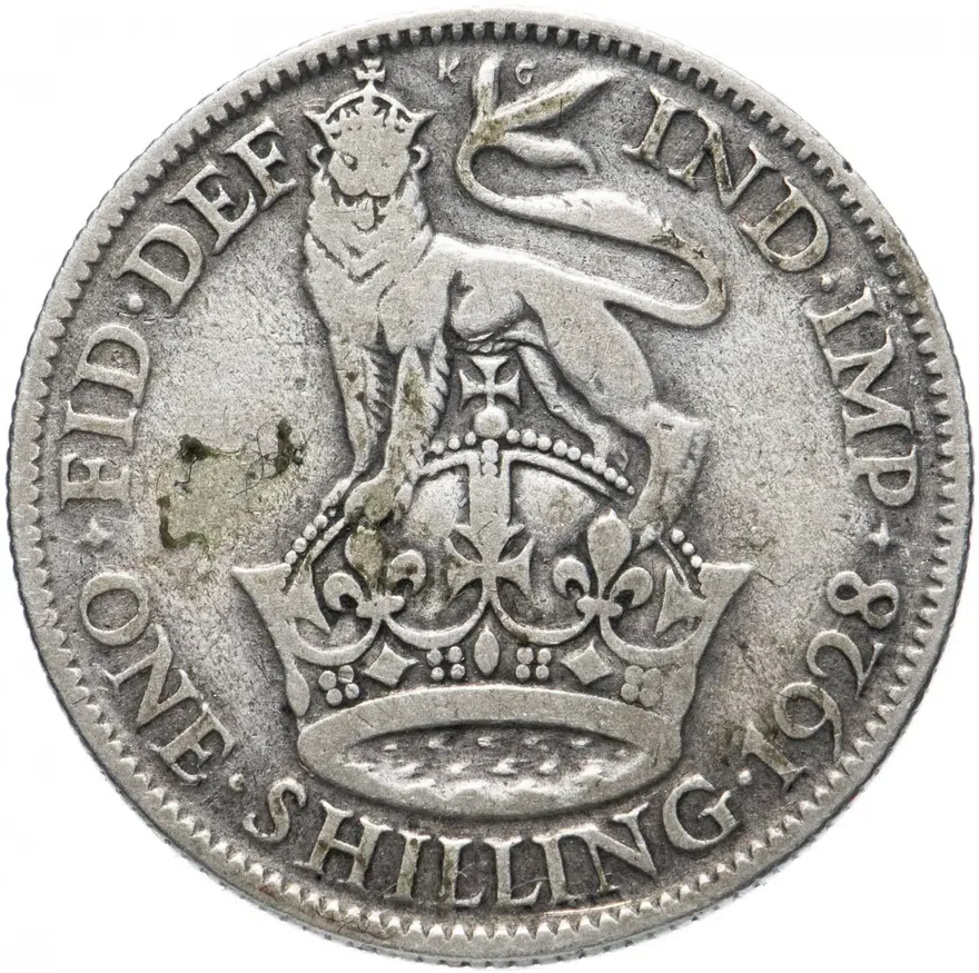 Великобритания 1 шиллинг (shilling) 1928, реверс