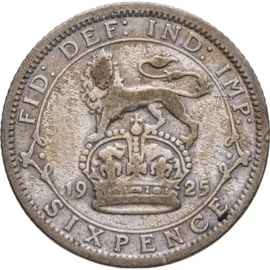 Великобритания 6 пенсов (pence) 1925, реверс