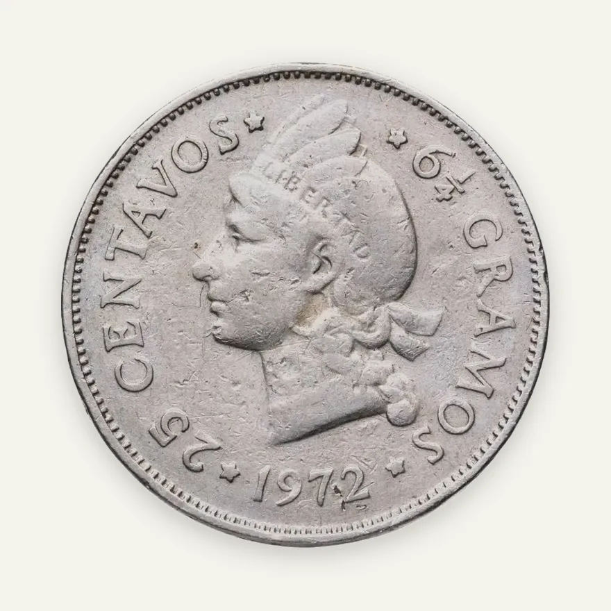 Доминикана 25 сентаво (centavos) 1972, реверс